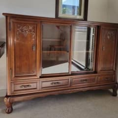 レトロ家具 美品 徳田家具 英国クラシック 木製キャビネット - メルカリ