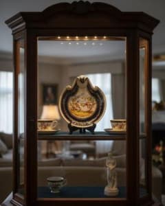 最高峰】マイセン 特級手書き 飾り皿 コバルト金彩 鳥の絵付 シェル型