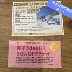 おまけ付き 舞子スノーリゾート リフト券 半額 女性 2人分 - メルカリ