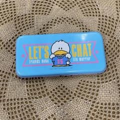 貴重 レッツチャット 缶ペンケース 当時物 筆箱 ソニー 昭和レトロ