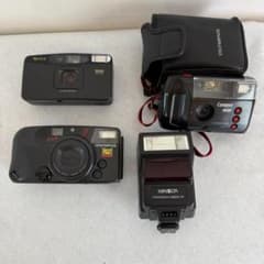 動作未確認】フィルムカメラ 3点 & ミノルタ フラッシュ まとめ売