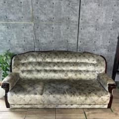 カリモク家具 karimoku꧂オールドカリモク 金華山織3人掛けソファ