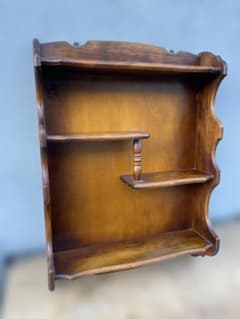 ☆ オールド カリモク コロニアル ウォール ラック 壁掛 棚 86x62x15