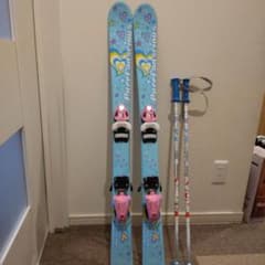PURECONSCIOUS 110 キッズ スキー板 ストック 水色 ハート - メルカリ