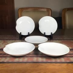 フォロうー特価』 中村 清六 高麗庵清六窯 『竹彫一方押皿』 白磁 中皿