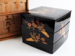 輪島塗 三段重 重箱 松竹梅 蒔絵 共箱 - メルカリ