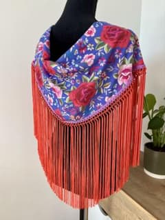 フラメンコ マントンシージョ パープルxマントン風花柄 コーラルフレコ