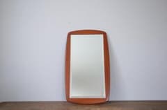 英国アンティークチーク古木ウォールミラー/木製壁掛け鏡/立鏡/姿見(92