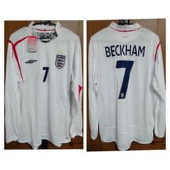イングランド代表 ベッカム #7 長袖ユニフォーム 05/07 紙タグ付 正規