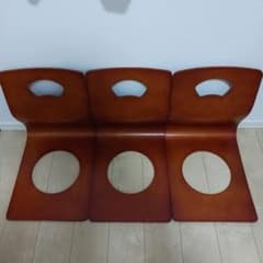 コメリ 木製チェア3脚セット まとめ買い向け 店舗什器にも 曲線