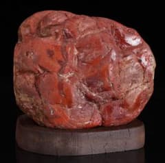 佐渡 赤玉石 赤石 碧玉 台座付 1.6kg 水石 鑑賞石 天然石 盆石 飾石