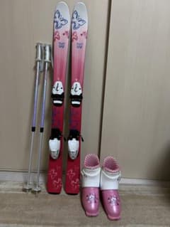スキー板106cmスキー靴19/20cm ストックの4点セットです。 - メルカリ