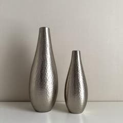 新品】ACTUS アクタス シルバー フラワーベース 花瓶 大小2個セット