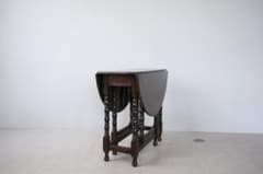 英国アンティーク木製ゲートレッグテーブル/ダイニング机バタフライ(89