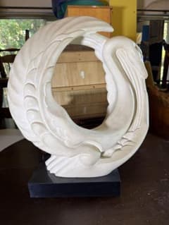 A.DANIEL アールデコ彫刻 大型オブジェ 1989 スワン フェニックス