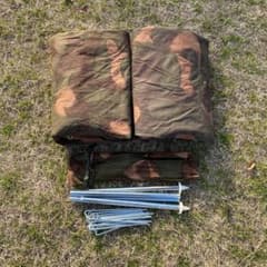 ハンガリー軍幕 2枚 ポール・ペグセット ワンポールテント タープ