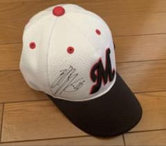 千葉ロッテマリーンズ 涌井秀章選手 練習用キャップ（実使用、サイン