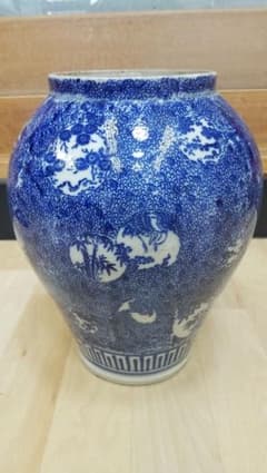 沈香壺】 印判 微塵 窓絵 鶴亀 松竹梅 時代物 花瓶 - メルカリ