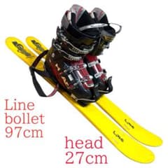 メンズ ショートスキー ファンスキーセット Line head 27cブーツ付