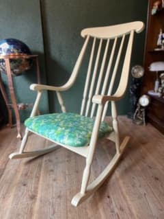 鳥取家具 ロッキングチェア 花柄 インテリア 昭和レトロ 当時物
