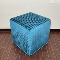 フランス CASAMANCE スツール ベルベット プフ オットマン 千鳥格子