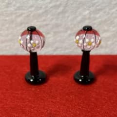 花ぼんぼりペア（L) ガラス細工 ミニチュア - メルカリ
