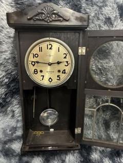 B）SEIKOSHA セイコー社 精工舎 振り子時計 昭和レトロ ゼンマイ式