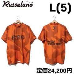 ラッセルノ ゴルフ RSGロゴ スプレー S/S モックネック オレンジ L 5