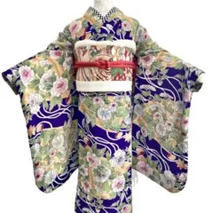 専用です☆レトロポップ調の着物と作り帯セット☆7歳七五三 - メルカリ