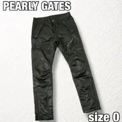 PEARLY GATES】ゴルフ 中綿パンツ ロゴ刺繍 濃緑 ライダース調 - メルカリ