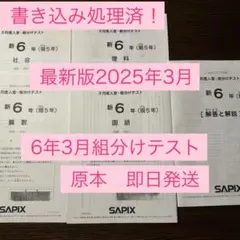 2026年最新】サピックス 6年 テスト 3月 組分けの人気アイテム - メルカリ