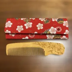 十三や つげぐし つげ櫛 専用ケース付き 梅 彫 - メルカリ