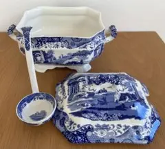 週末セール中】【美品】spode ブルーイタリアン スープチューリン