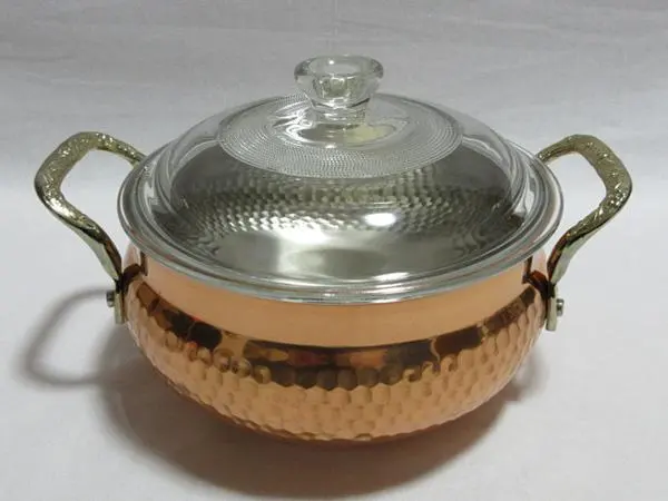 希少！表面ブロンズ加工】銅製 両手煮込鍋20cm COPPER100