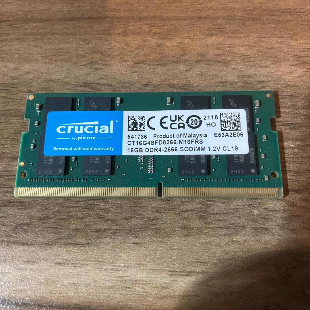 マイクロン Micron DDR4 2666 16GB ×1枚 計16GB - メルカリ