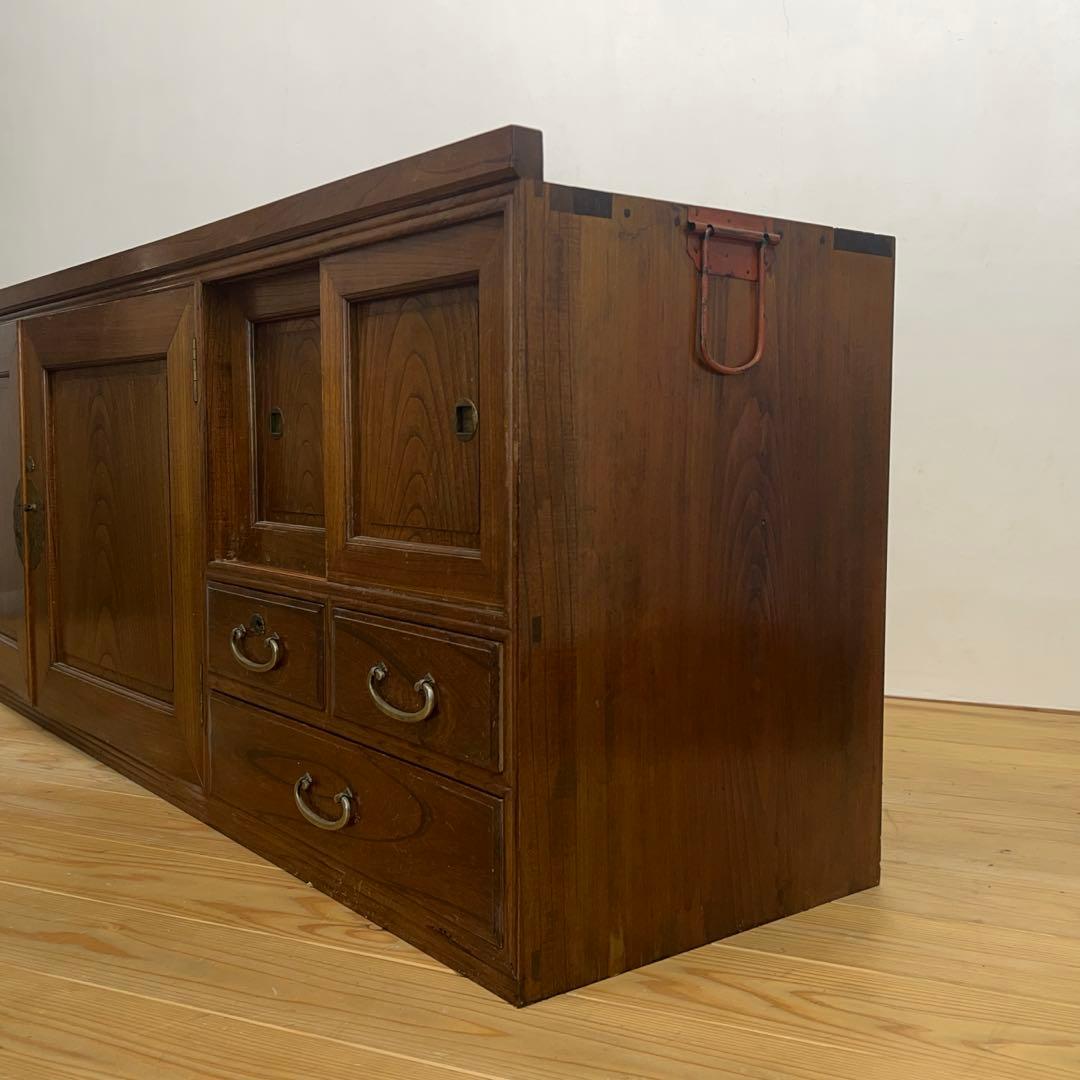 ローボード 棚 木製 M084 古道具 古家具 和家具 ビンテージ