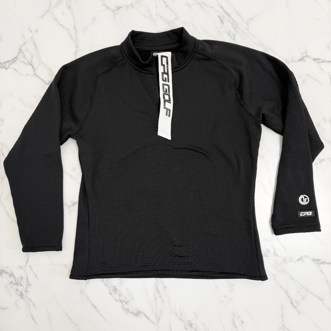 美品】CPG GOLF 長袖 モックネックシャツ 黒 サイズ3 ハーフジップ