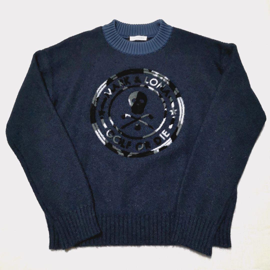 MARK&LONA☆迷彩スカルニットセーター36キムタクパーリーゲイツ