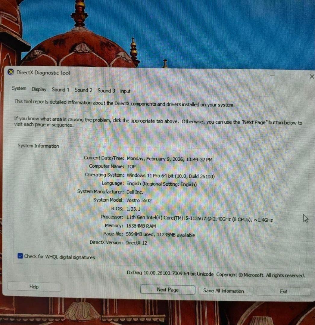 Windowsノート本体 Dell vostro i5 16gb ram, 2.4ghz (8cpu)