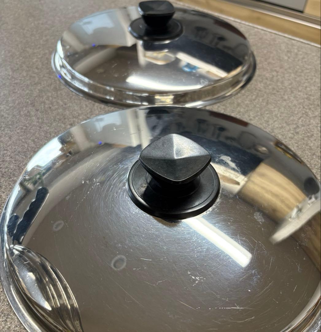 美品★ビタクラフト★5506 両手鍋 5.5L 蒸し器付き＆5511 フライパン