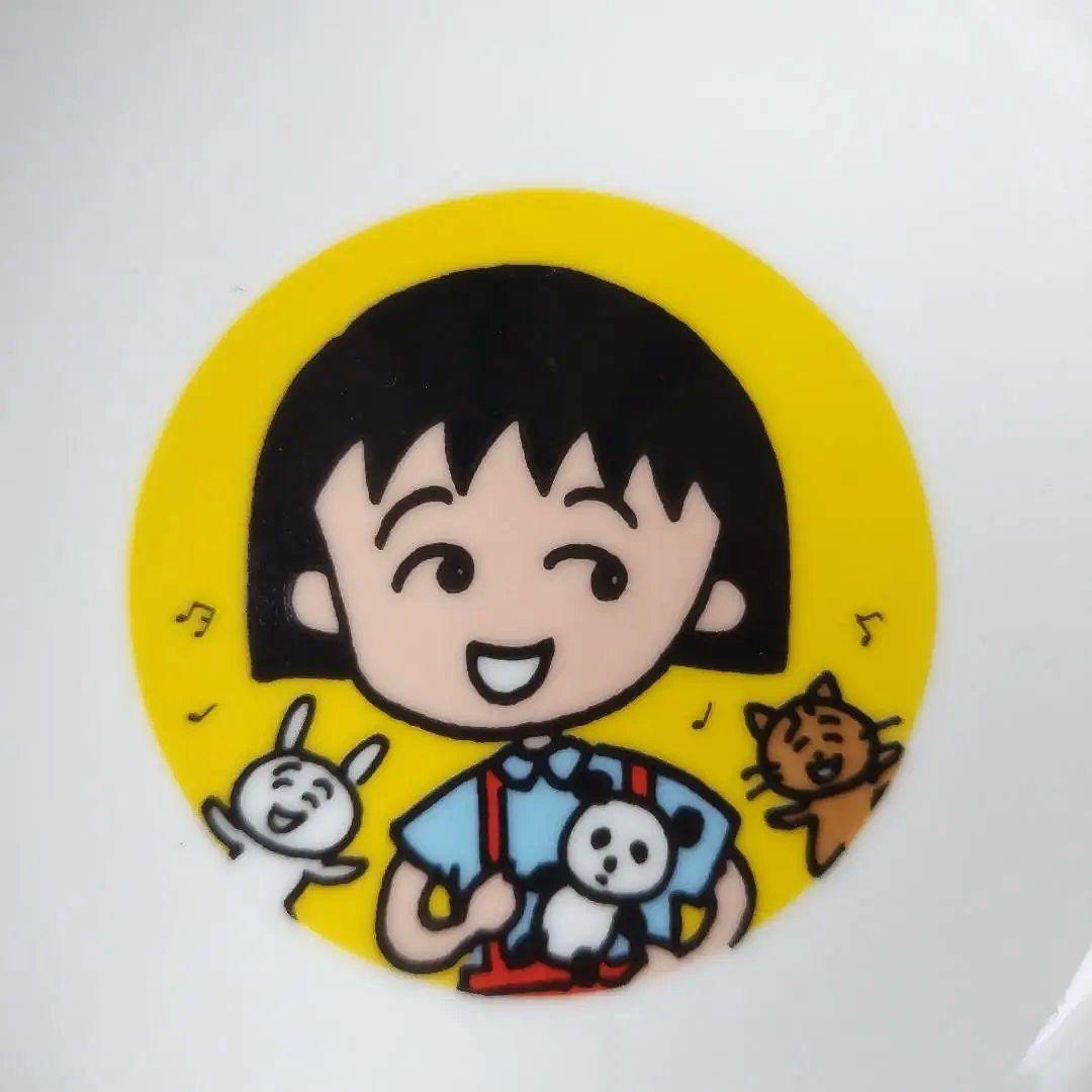 未使用極美品！1990年製 ちびまる子ちゃん 陶器製食器 レトロ 4点