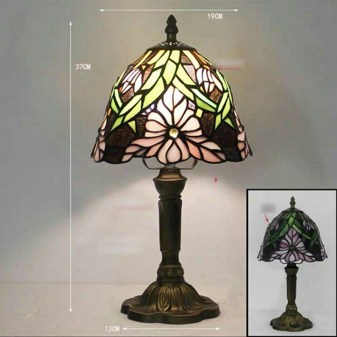 ティファニースタイルテーブルランプ電気スタンドガラスランプ\r ピンクの花3本8 Amazon.co.jp : ティファニースタイルランプ、8インチのブドウの花の