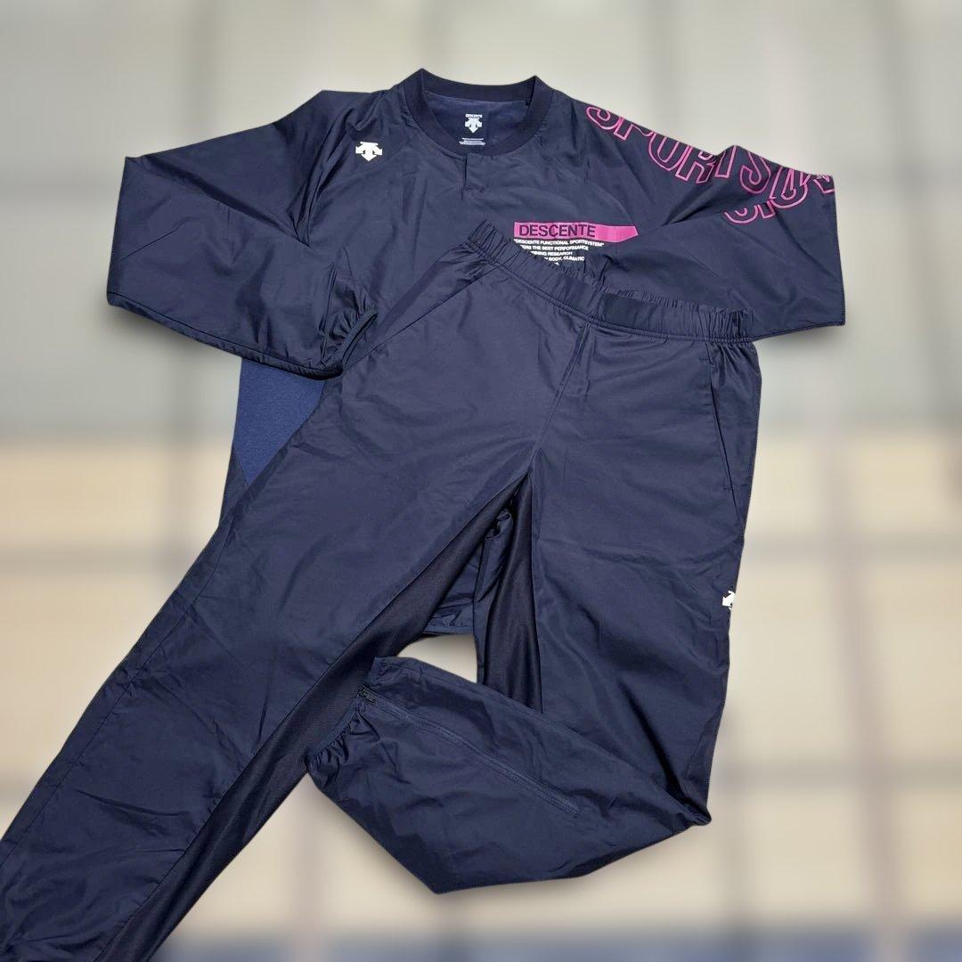 【美品】DESCENTE セットアップネイビーLサイズ 中古・古着通販】DESCENTE (デサント) セットアップスーツ ネイビー