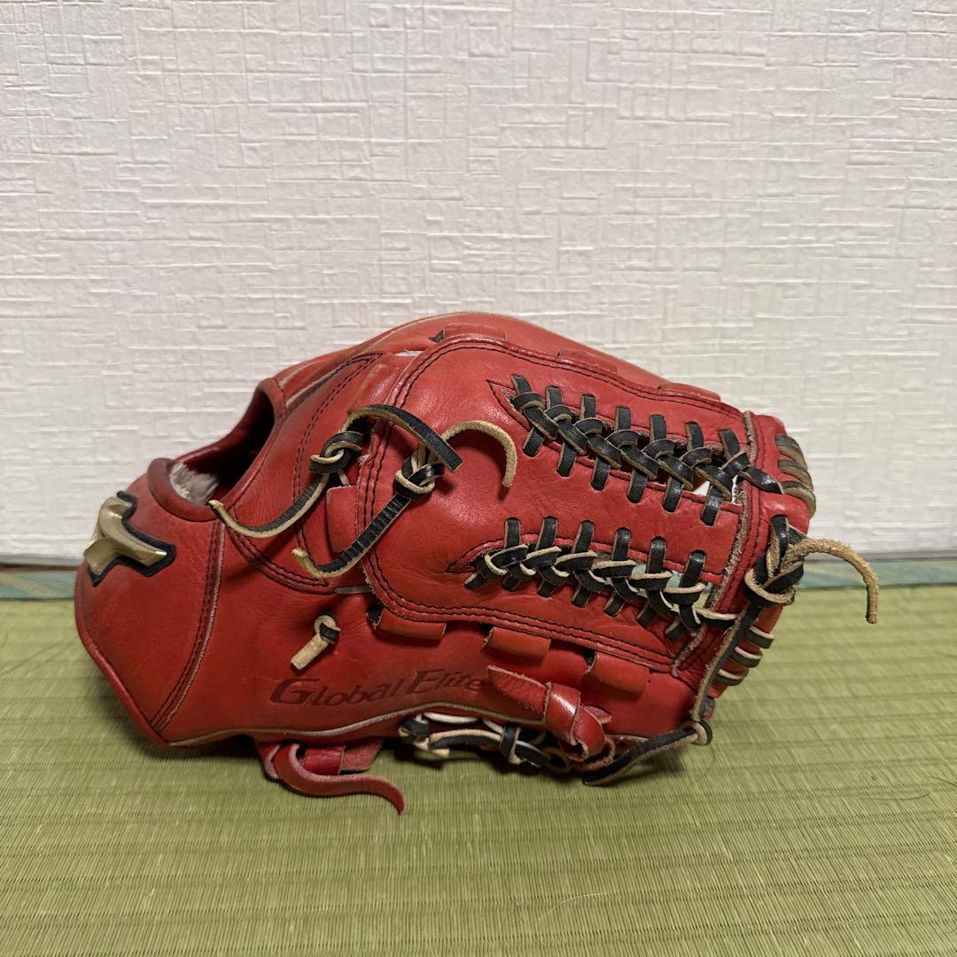 Mizuno Global Elite 軟式グローブ レッド - メルカリ