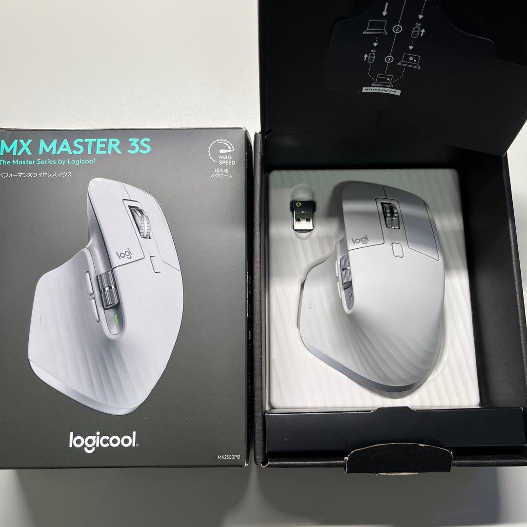 【美品】Logicool MX MASTER 3S ペイルグレー ロジクール MX Master 3S Advanced Wireless Mouse MX2300PG [ペイル