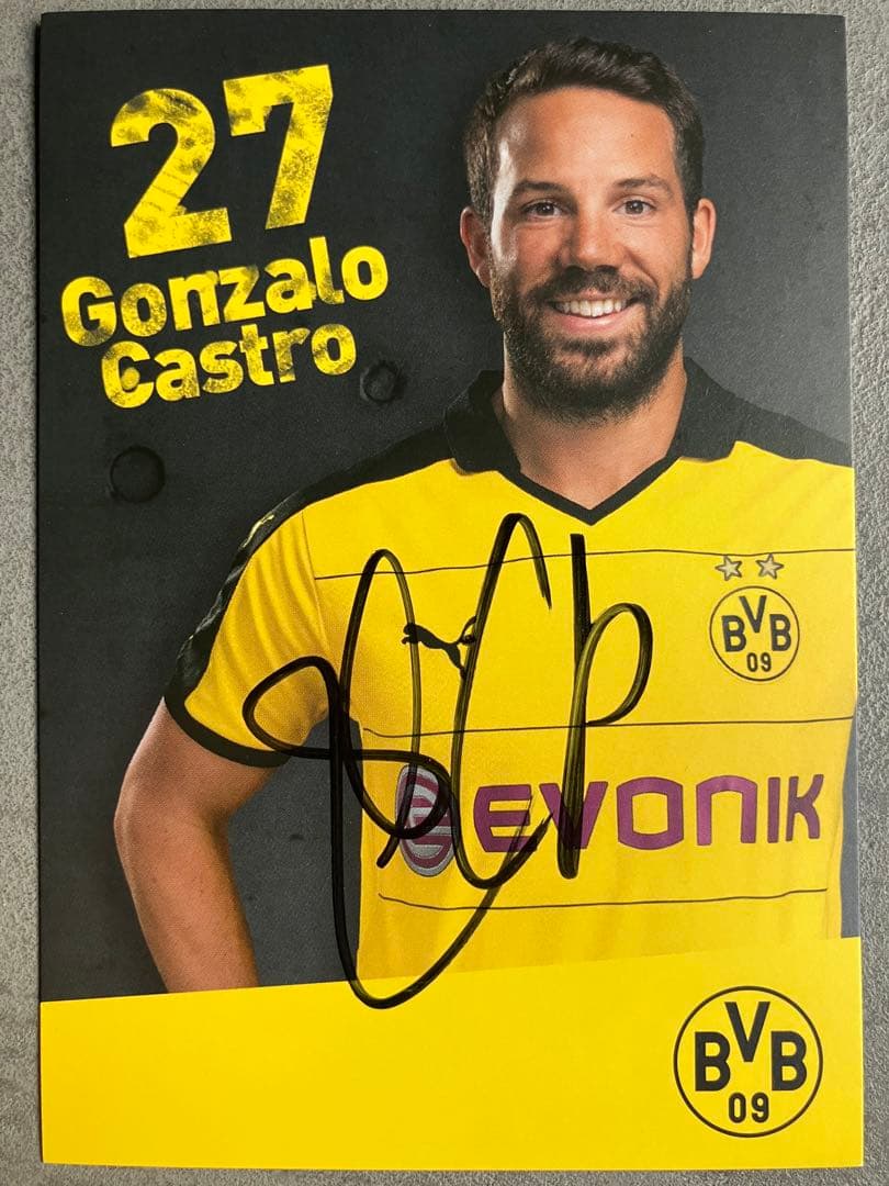 ゴンサロ・カストロ ドルトムント発行直筆サイン入りオフィシャル