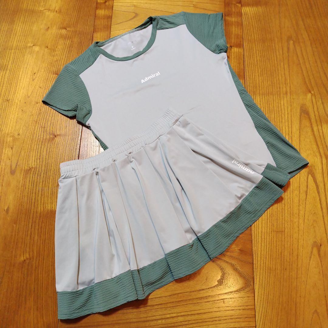 Admiral テニスウェア 上下　シャツМ、スコートLセット Admiral アドミラル テニス ウェア シャツ スコート 上下セットアップ