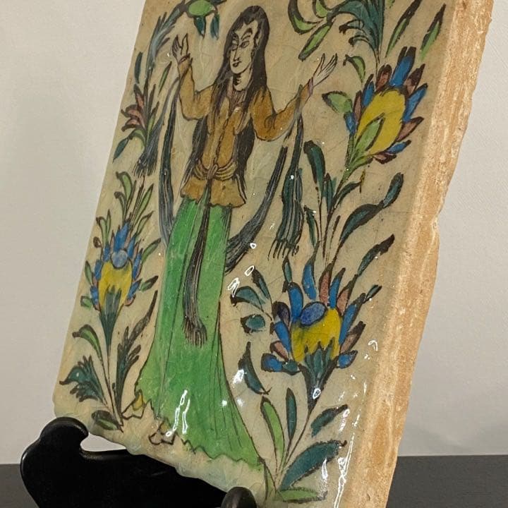 イラン19世紀 ペルシャ 陶板タイル飾り イスラム陶器 ヨーロッパ