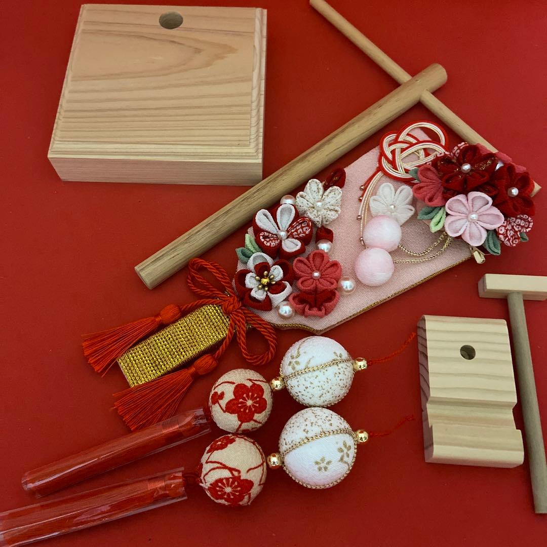 台付 羽子板 お正月飾り つまみ細工 鞠 つるし飾り 和玉 ちりめん