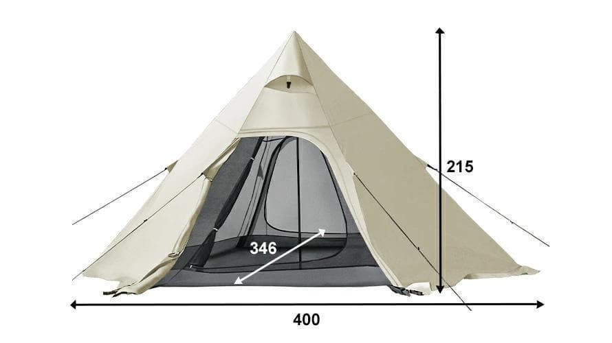 アンドデコ　ワンポールテント　3.5m　サンドベージュ